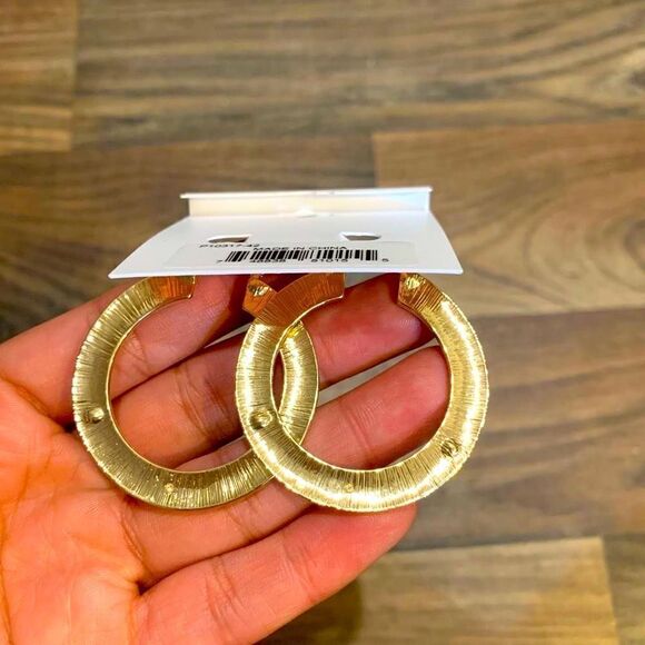 Gold & Rhinestone Juicy Couture Hoops - Picture 2 of 2